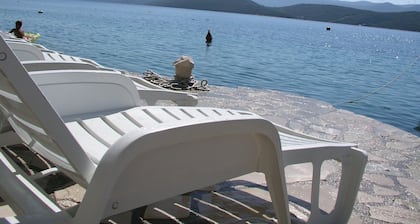 Nice villa direct on sea,surrounded with lot of mediterranean plants,two minutwe