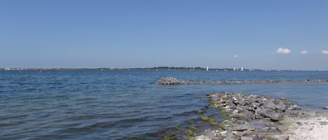 Beach nearby, sun-loungers