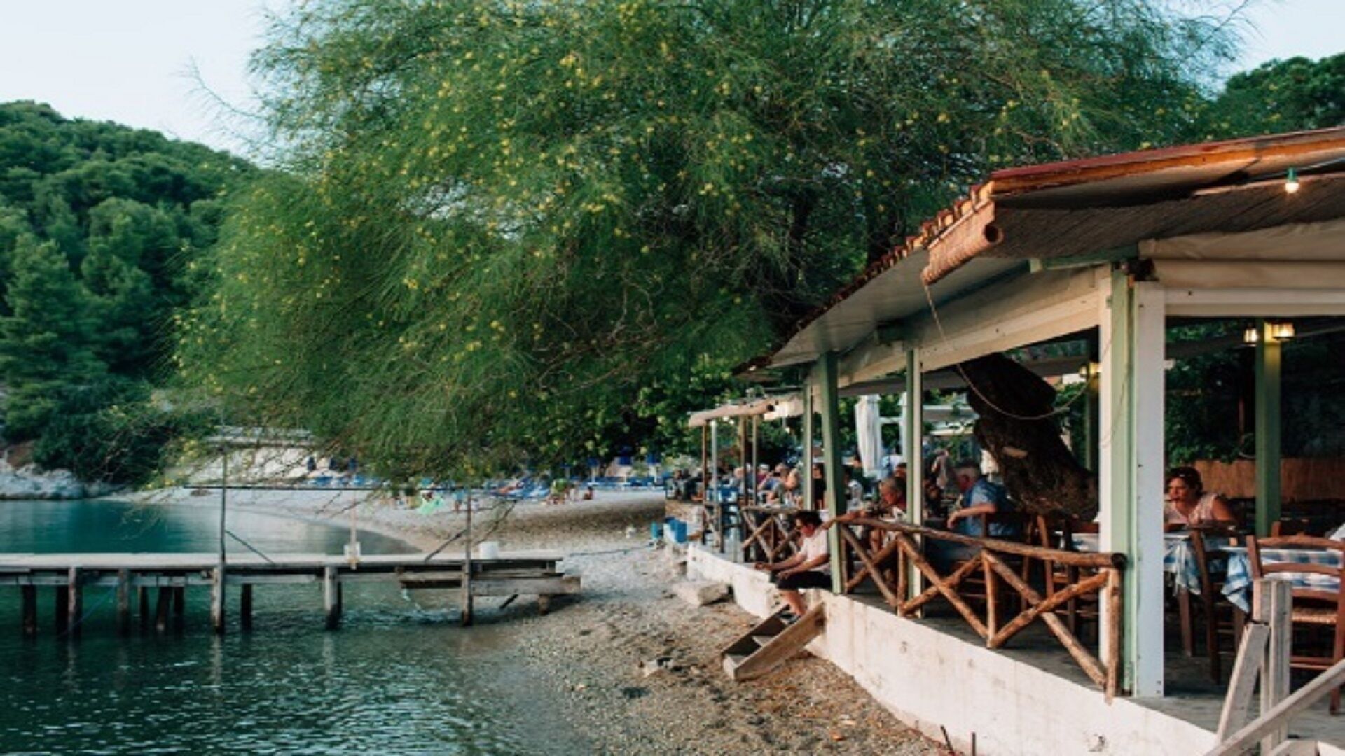 fishtaverne in a small harbour in Skopelos island