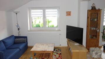 Una televisión, juguetes