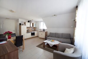 TV, DVD player, table football, books