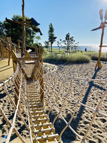 großes Penthouse mit Meerblick | SpielZimmer | Sauna | GästeWC | XL-Strandkorb