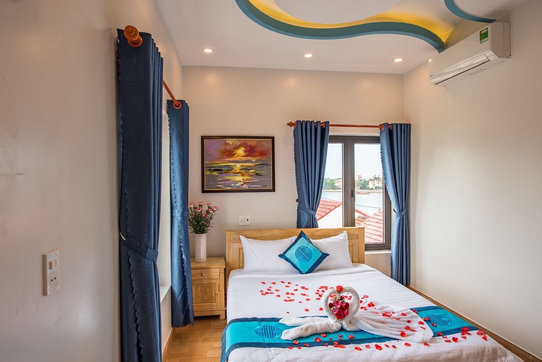 superior double room, river view | view from room