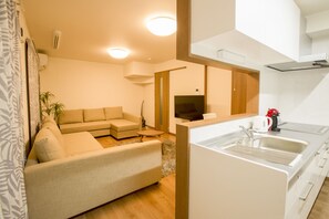 Apartment, 2 Living Room, Bedroom and Kitchenette | Private kitchen | Fridge, microwave, stovetop, cookware/dishes/utensils - Sunrise Ikebukuro (Tokyo)