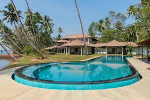 Outdoor pool, sun loungers - Cranganor History Cafe Riverside Chateau (North Paravur)