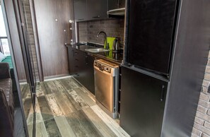 Studio | Private kitchenette | Full-sized fridge, oven, stovetop, dishwasher