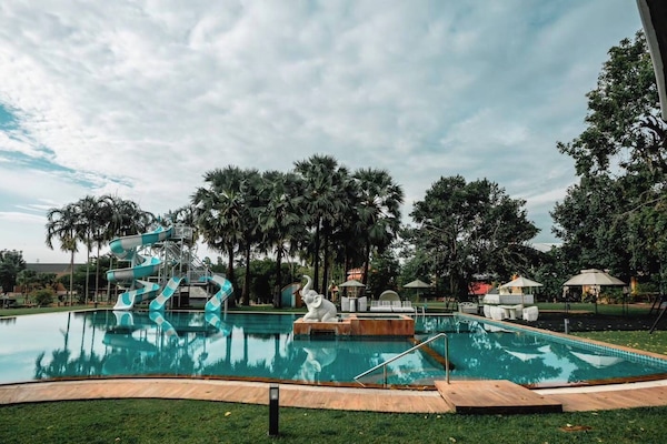 Outdoor pool, open 8:30 AM to 6:30 PM, sun loungers