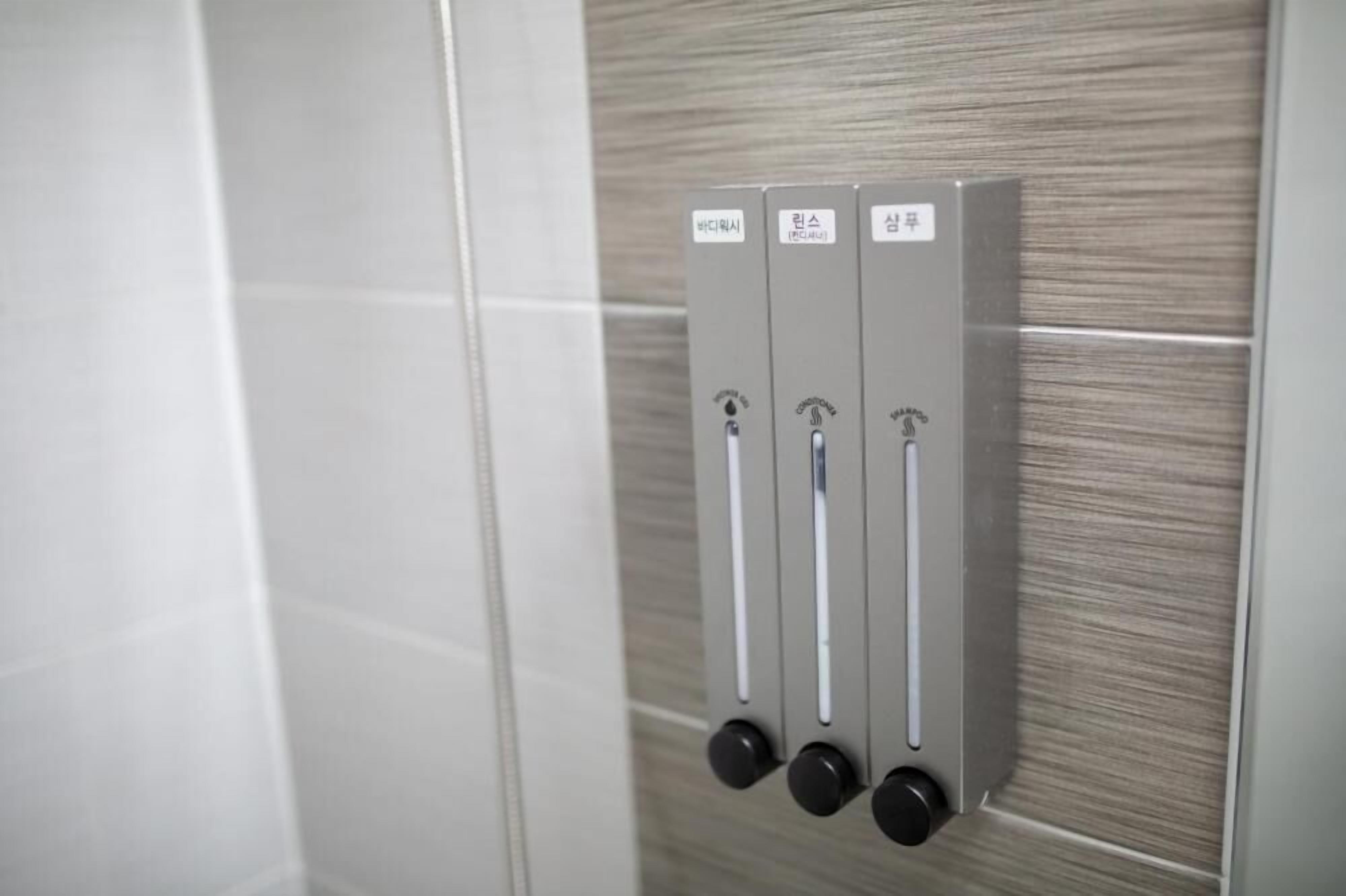 free toiletries, hair dryer, slippers, towels