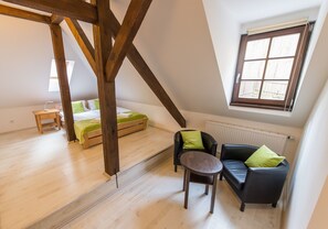 Double or Twin Room | Living area | 32-cm flat-screen TV with satellite channels, TV