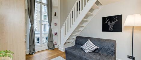 Apartamento | Tabla de planchar con plancha, wifi gratis, ropa de cama