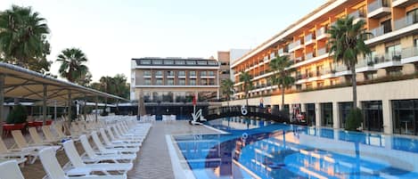 2 indoor pools, outdoor pool, pool umbrellas, sun loungers