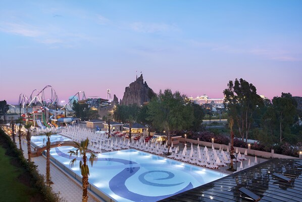 2 indoor pools, outdoor pool, pool umbrellas, sun loungers