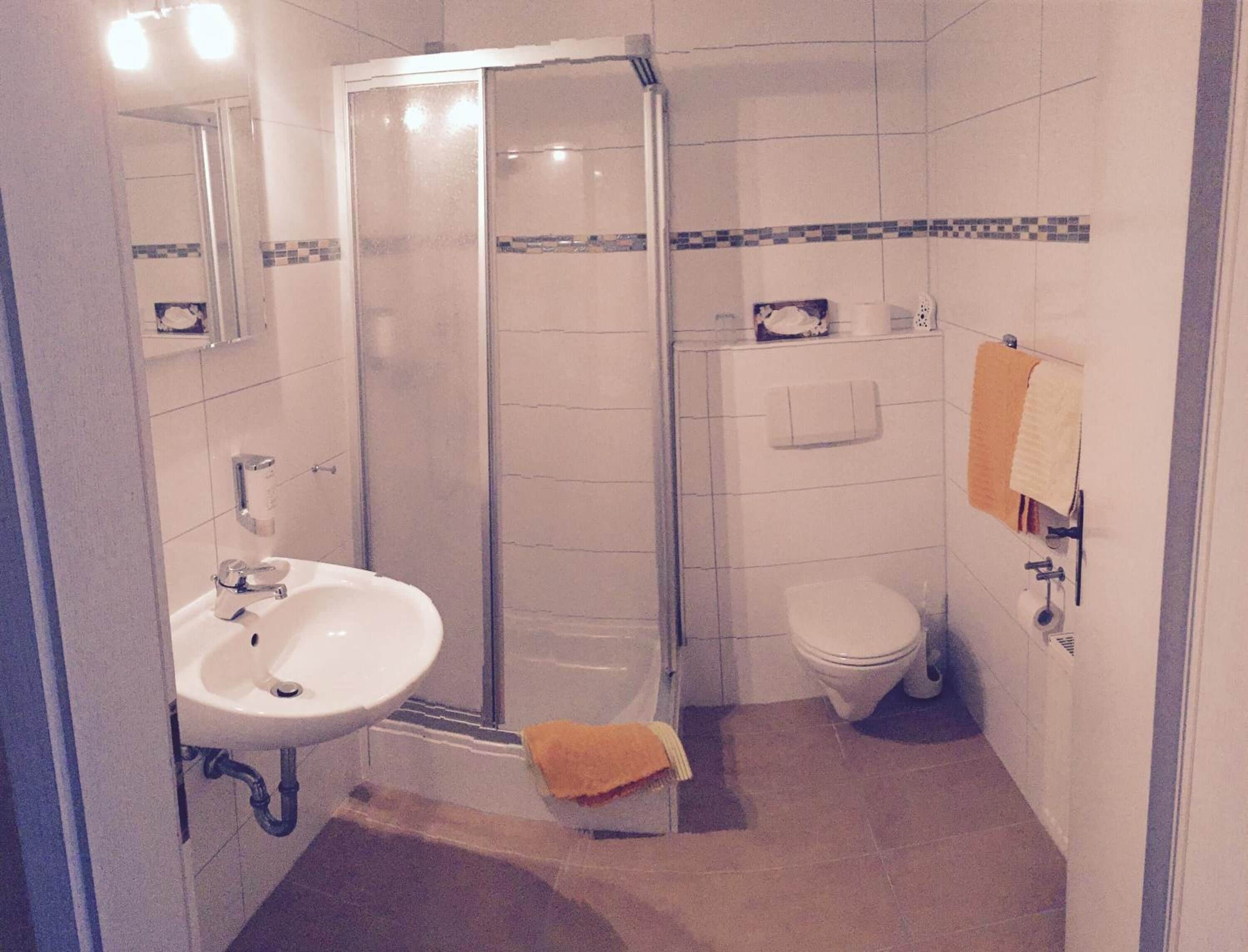 free toiletries, hair dryer, towels