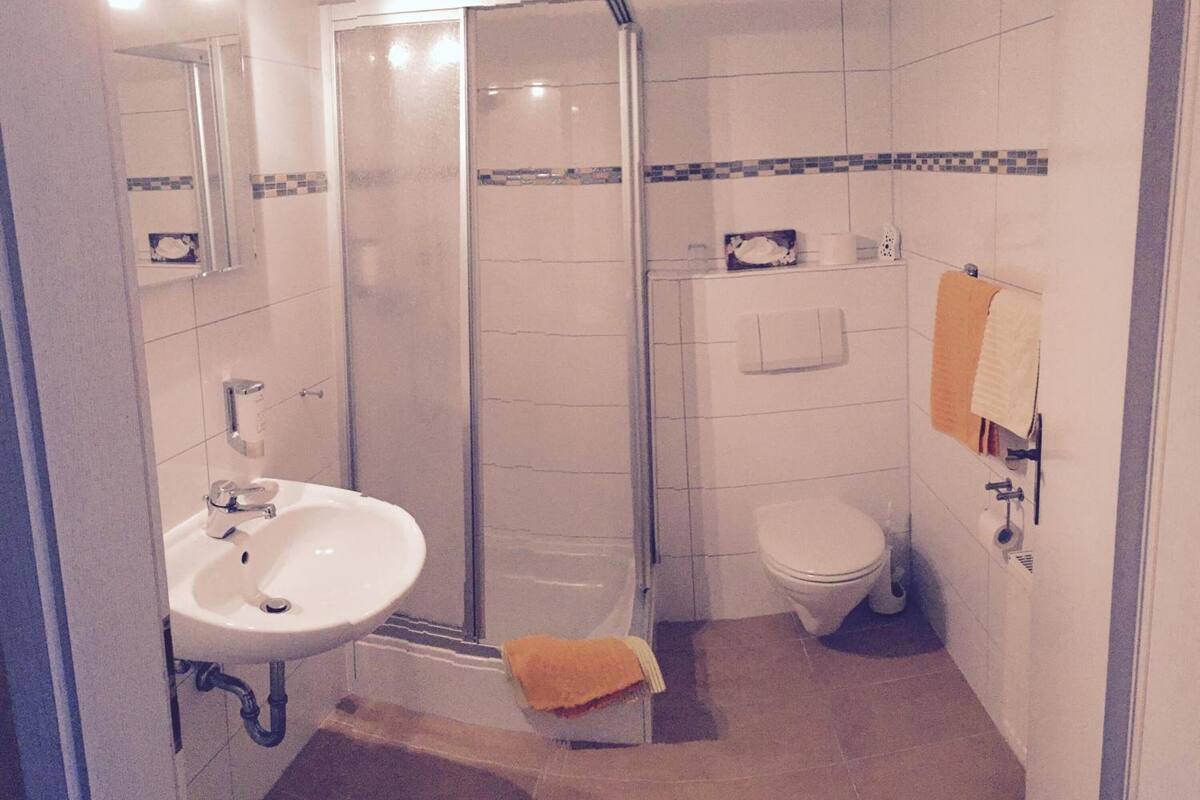 free toiletries, hair dryer, towels