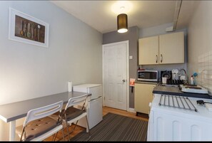 Apartment, 1 Double Bed, Non Smoking, Ground Floor | Private kitchen | Fridge, microwave, coffee/tea maker, electric kettle - Shirley Apartments, Cozy Studio, 10 Min Drive to City Centre and Cruise Ship Terminals (Southampton)
