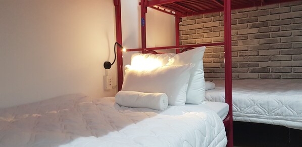 Blackout curtains, rollaway beds, free WiFi, bed sheets