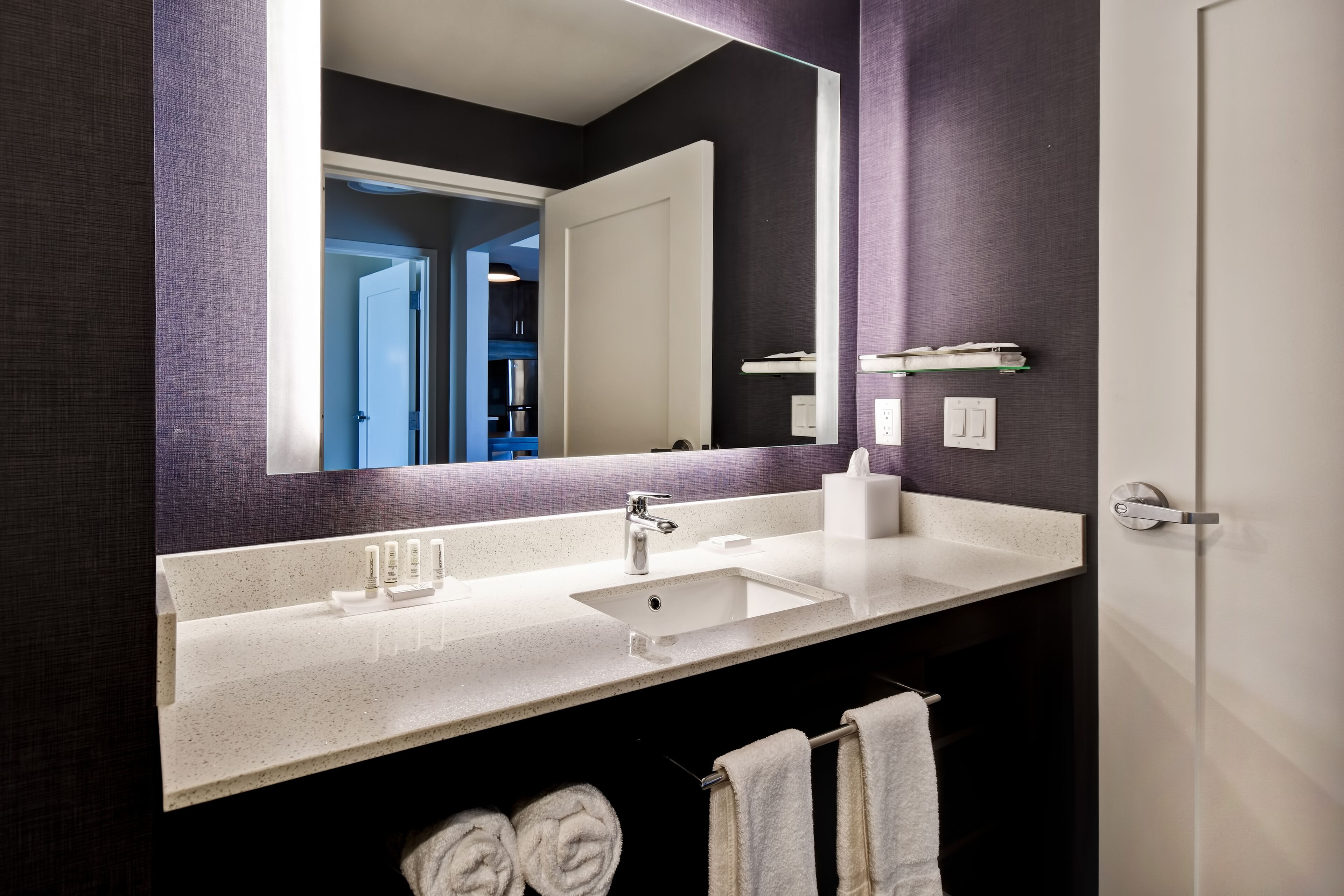 free toiletries, hair dryer, towels