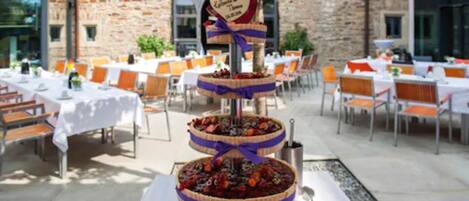 Outdoor banquet area