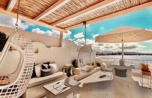 Superior Double Room, Sea View (Third Floor) | Terrace/patio - Glaros Petit Hotel (Naxos)