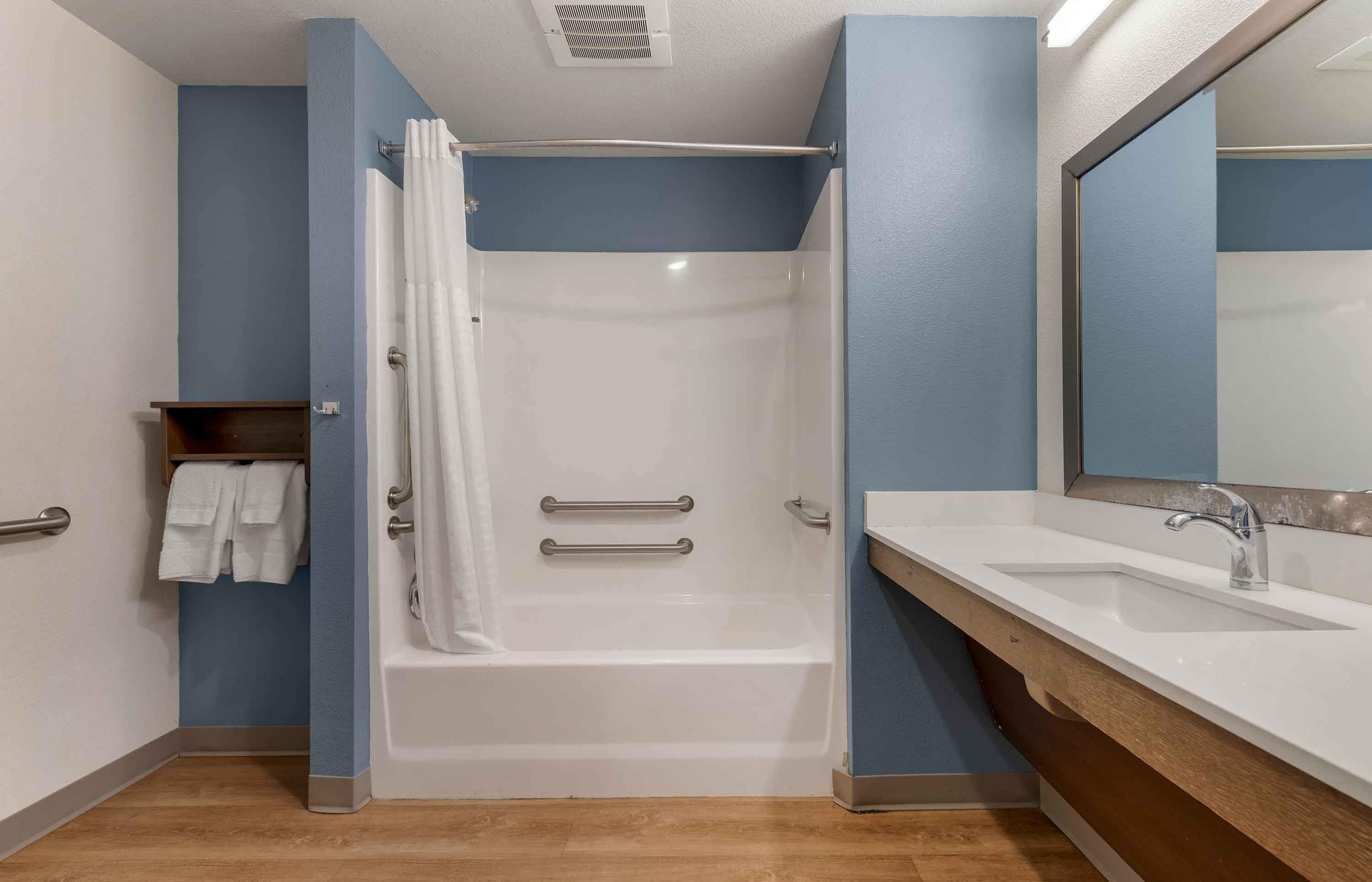 Combined shower/tub, hair dryer (on request), towels, soap