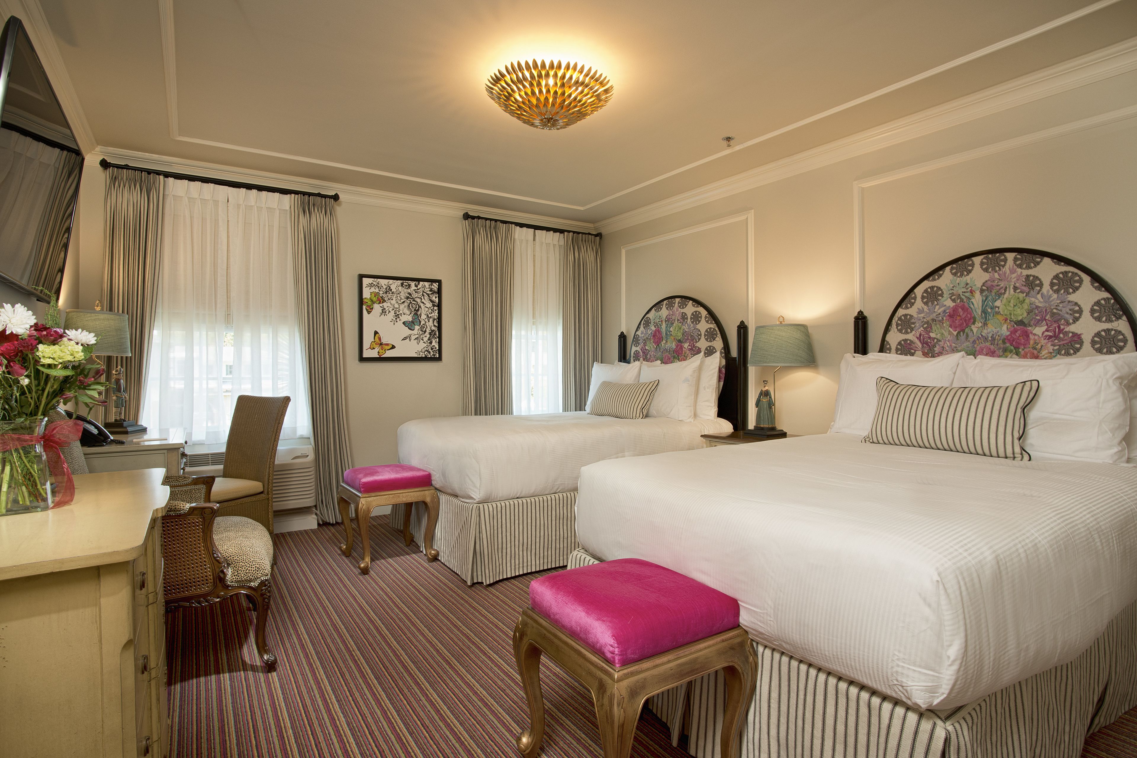 Room 202, 2 Double Beds, Non Smoking | City view