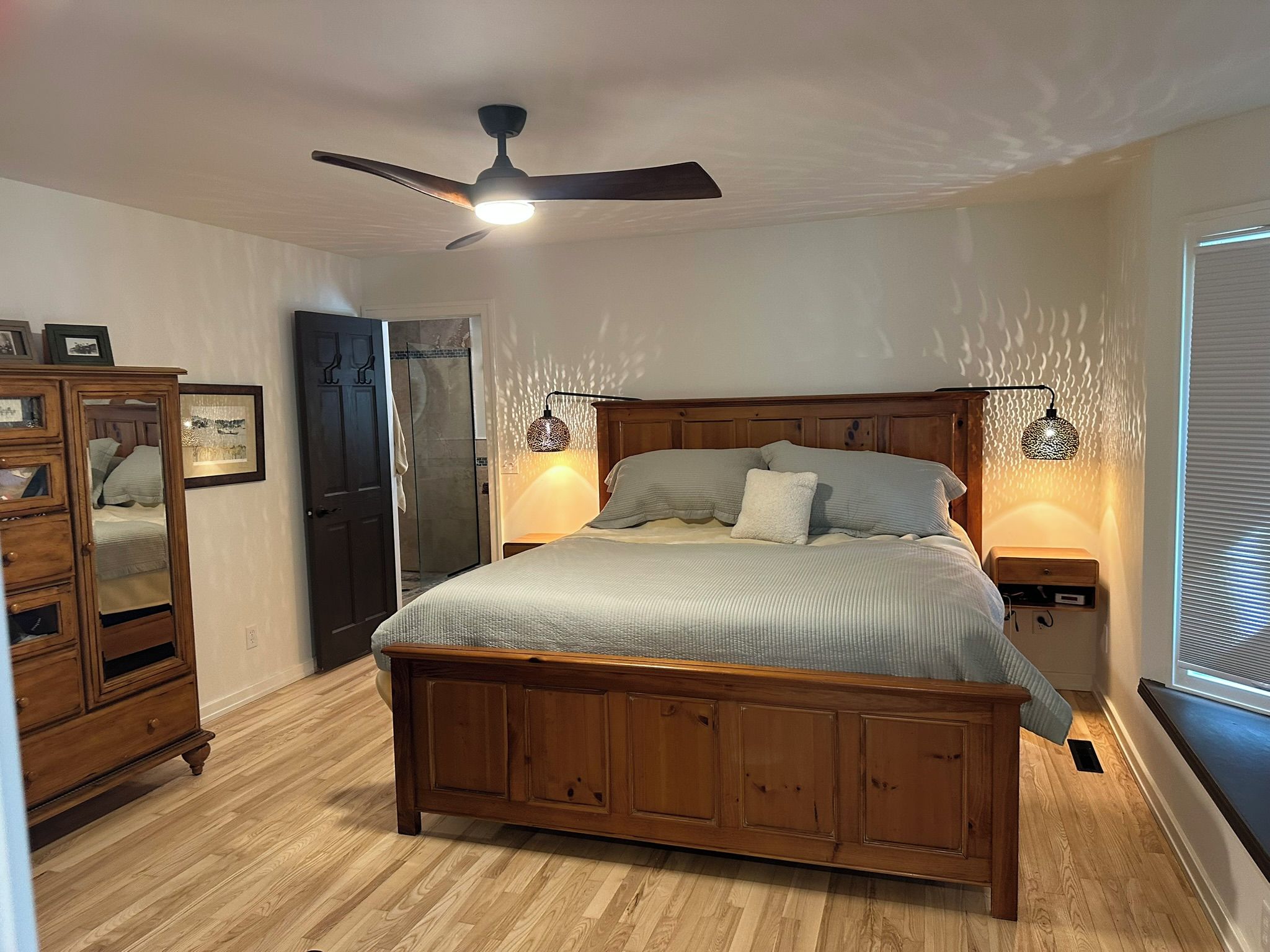 Primary bedroom with king bed