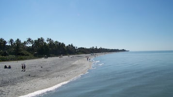 Playa en los alrededores, camastros y toallas de playa