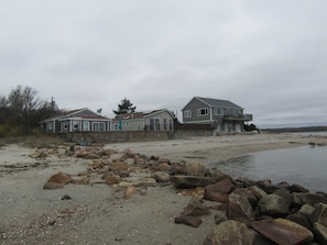 view of the cottage from the beach