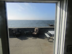 view from sliding door off living area