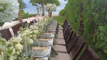 Outdoor banquet area