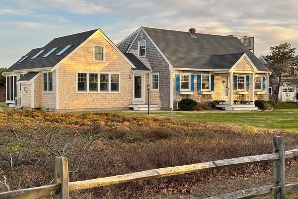 Front of house. Newly planted grass.