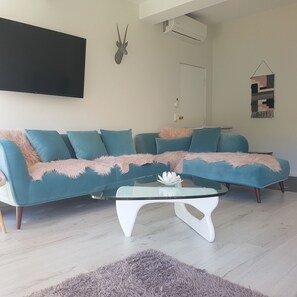 TV, peis, DVD-spiller og bordtennis