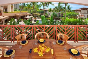 Outdoor dining - Wailea Beach Villas Luxury Four Bedroom Condo L109 Ginger And Palms (Wailea-Makena)