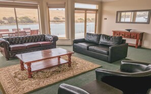 Smart TV, fireplace, DVD player, books