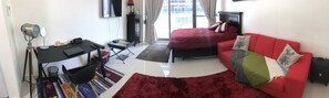 Iron/ironing board, free WiFi, bed sheets - Cozy Studio appartment with Balcony (Dubai)