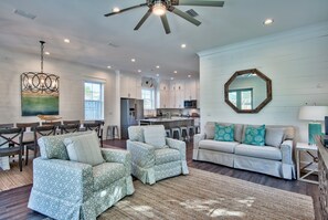 Een smart-tv, een videogameconsole, een dvd-speler en tafelvoetbal