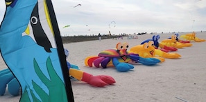 Beach nearby, sun-loungers, beach towels