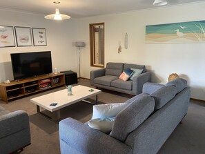 Smart TV, video games, DVD player, table football