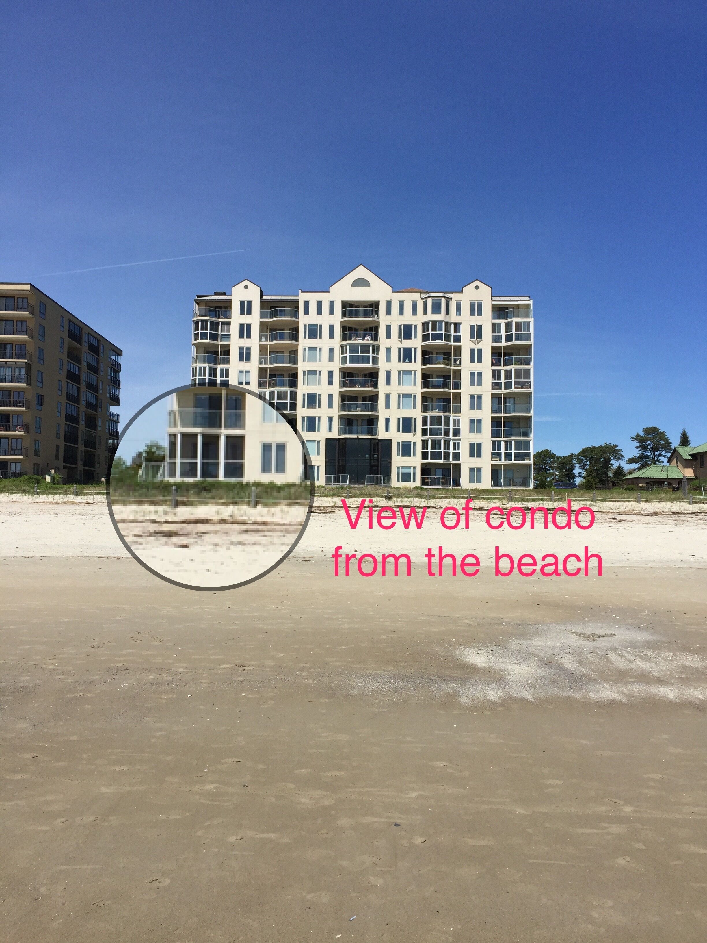 On the beach, sun loungers, beach towels