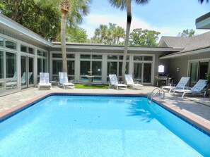 Outdoor pool, a heated pool