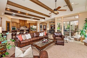 Smart TV, fireplace, video games, ping pong