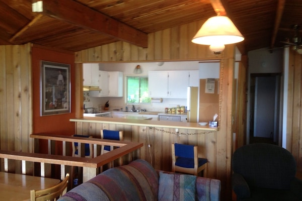 Living room into kitchen