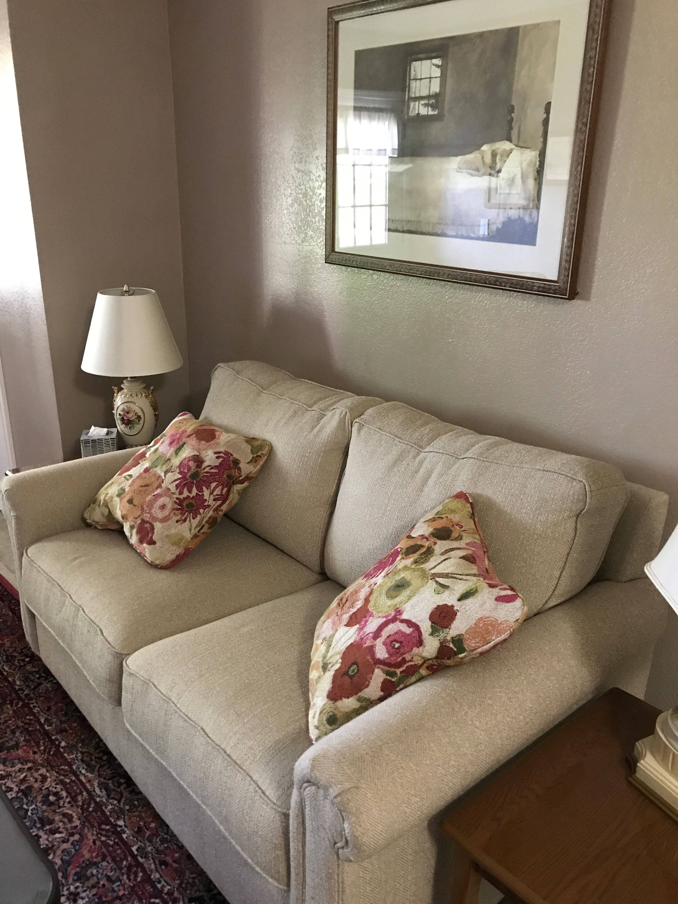 The Vineyard View Cottage is tucked away among trees and small vineyards.