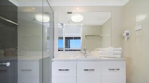 Shower, hair dryer