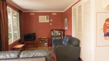 TV, fireplace, DVD player, books