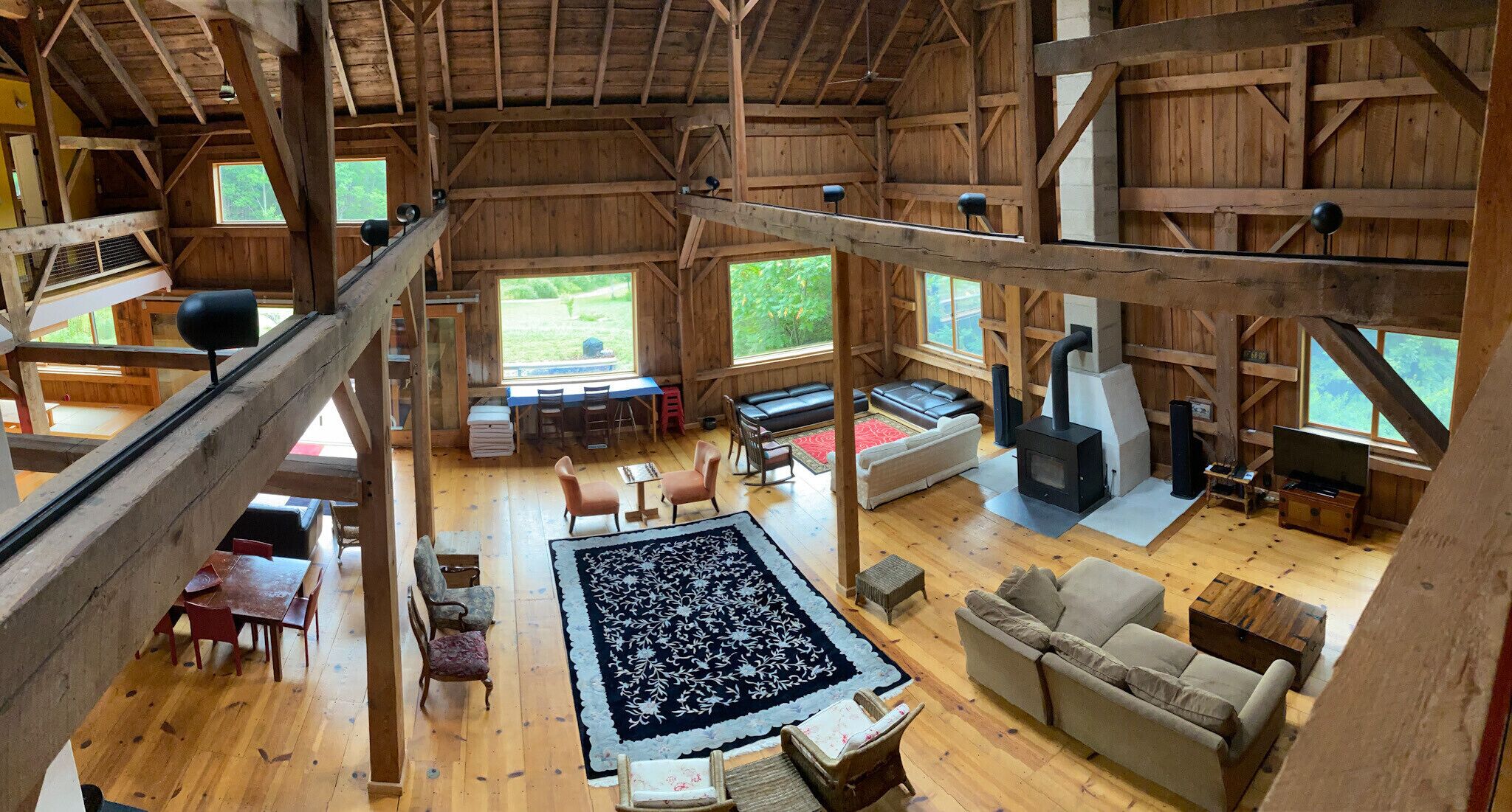 5500sqft Mountain Barn on 300 wooded acres. Stunning structure, amazing views!