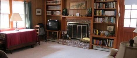 TV, DVD player, books