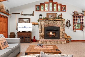TV, fireplace, DVD player