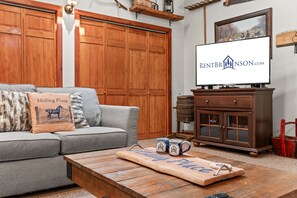 TV, fireplace, DVD player