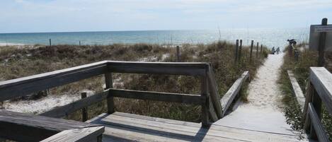Plage, chaises longues, serviettes de plage